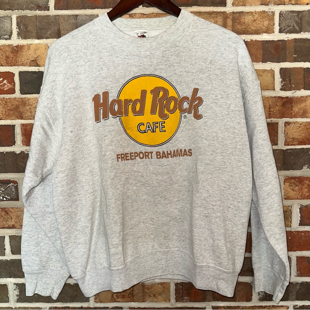 VTG Hard Rock Cafe Freeport Bahamas Light Gray Crewneck